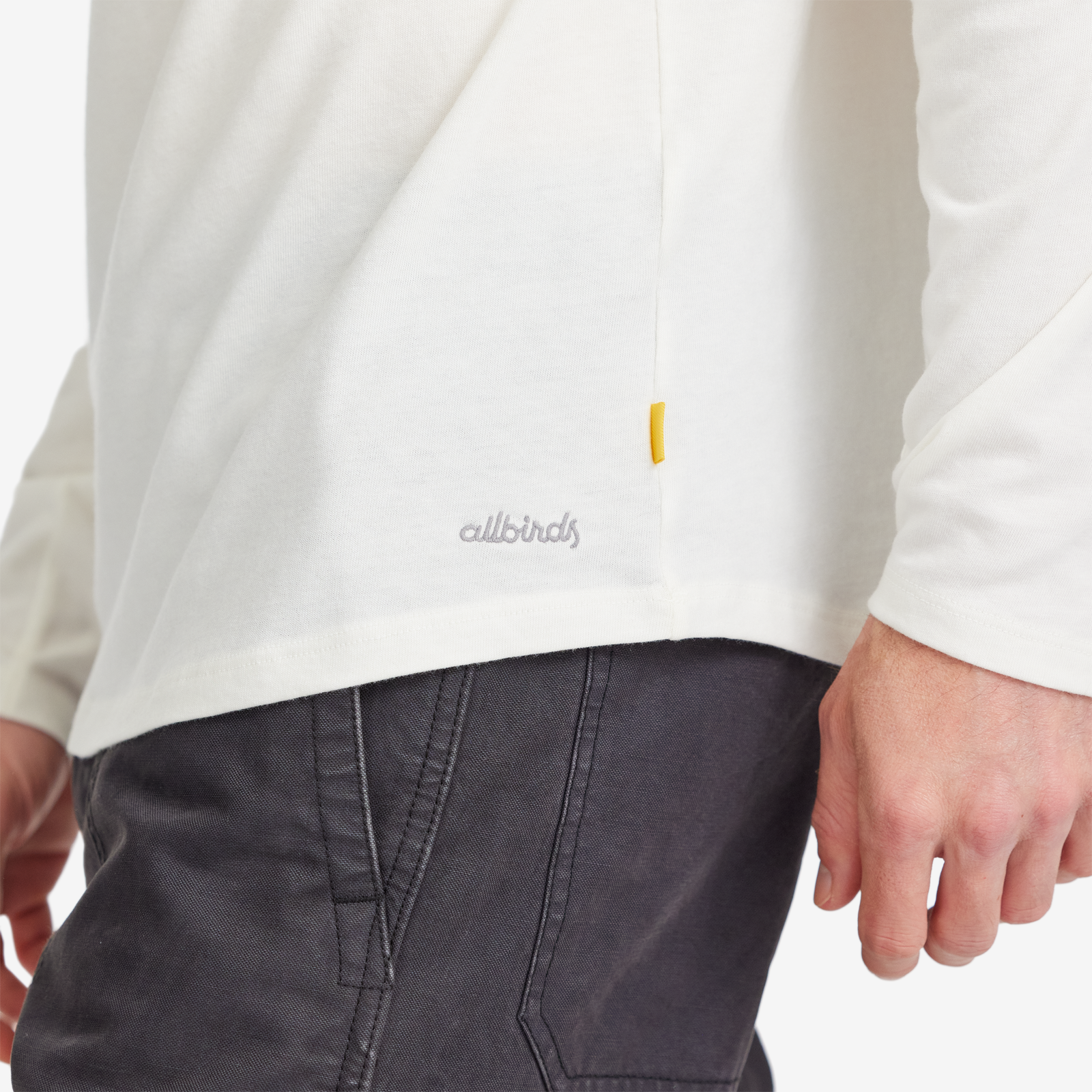 Men's Soft Merino Long Sleeve Tee - Natural White - Image 4